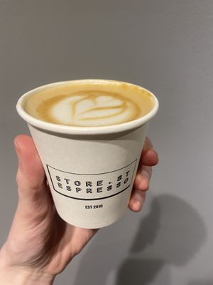 Oat flat white   at Store Street Espresso in London