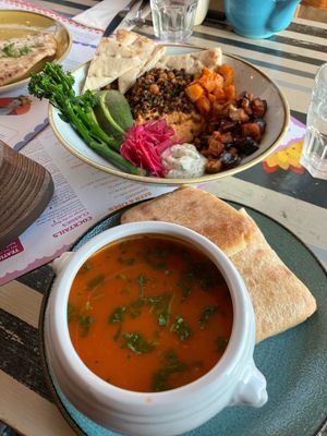 Tomato soup and buddha bowl   at Lounges - Marisco Lounge in Scarborough