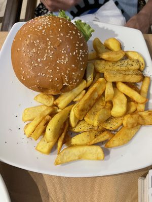 Vegan burger   at Alexis in Corfu