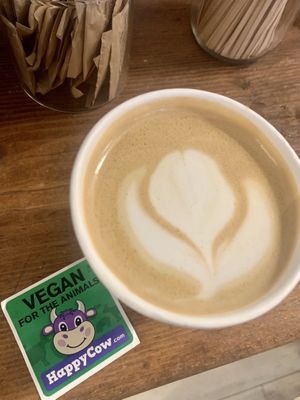 cappucino with almond milk  at Innocent Yesterday in New York City