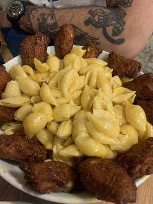 Mac n’ Cheese with Crispy Chick’n  at Innocent Yesterday in New York City