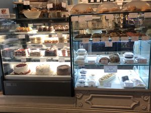 The cake and pastry counter   at Innocent Yesterday in New York City