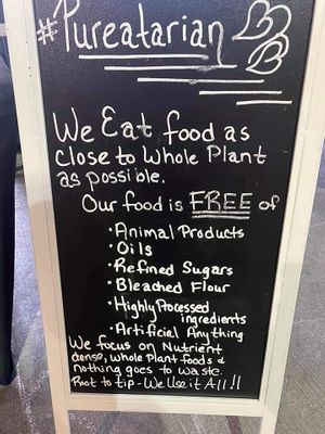 Menu at Pure Eating Way in Indianapolis