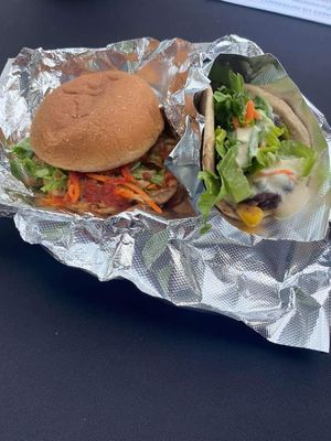 Healthy burger at Pure Eating Way in Indianapolis