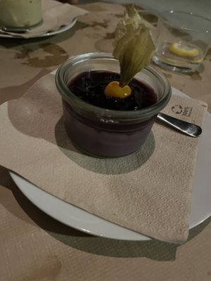 Vegan pana cotta   at Toque de Queda in Mallorca