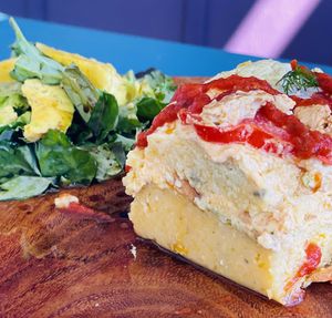 7 layer Savory Cake  at Rainbow Kitchen + Rebel Tonics in Haiku