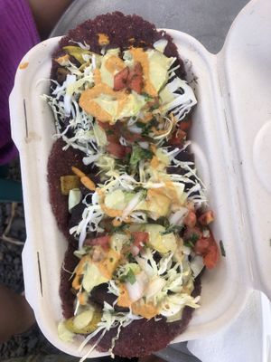 Breakfast burrito, but make it tacos (with homemade tortillas 🥲)  at Rainbow Kitchen + Rebel Tonics in Haiku