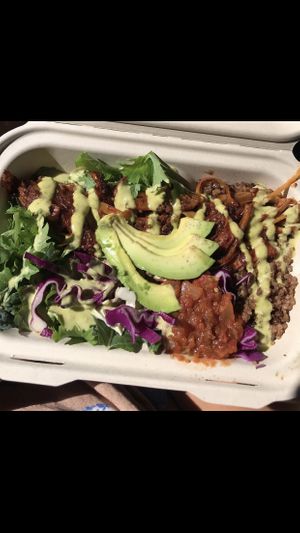 This is the burrito bowl! Fresh ingredients and packed with flavor. 10/10 recommend!   at Rainbow Kitchen + Rebel Tonics in Haiku