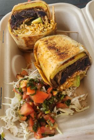 Killer Breakfast Burrito at Rainbow Kitchen + Rebel Tonics in Haiku