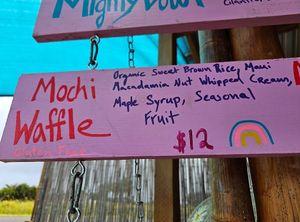 Mochi waffle ingredients at Rainbow Kitchen + Rebel Tonics in Haiku