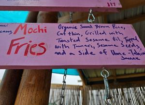 Mochi fries ingredients at Rainbow Kitchen + Rebel Tonics in Haiku