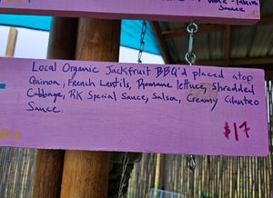 BBQ Jackfruit Bowl ingredients at Rainbow Kitchen + Rebel Tonics in Haiku