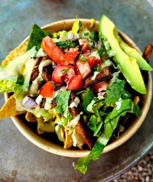 Carne Asada Nachos at Rainbow Kitchen + Rebel Tonics in Haiku