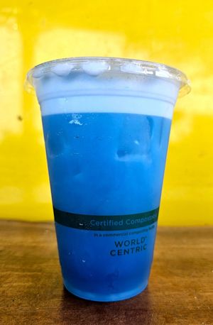 Blue Lagoon Lemonade at Rainbow Kitchen + Rebel Tonics in Haiku
