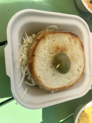 crabby patty  at Rainbow Kitchen + Rebel Tonics in Haiku