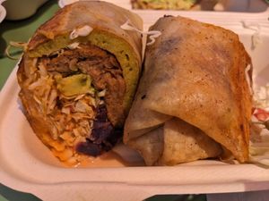 Breakfast burrito at Rainbow Kitchen + Rebel Tonics in Haiku