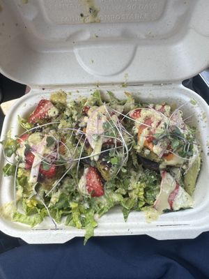 Krab cake salad  at Rainbow Kitchen + Rebel Tonics in Haiku