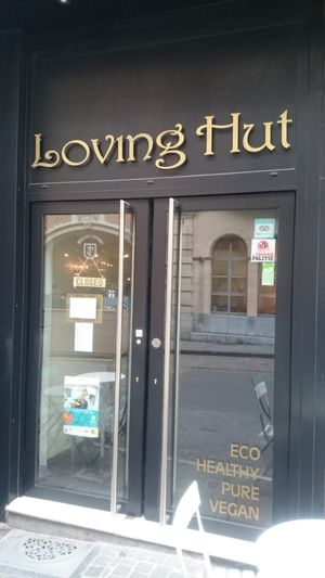 Outside at Loving Hut in Leuven