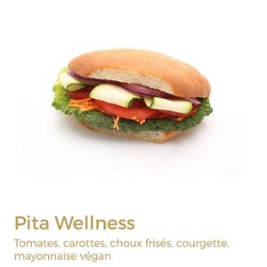 Pita Wellness
Tomatoes, carrots, kale, zucchini, vegan mayonnaise at Zenhäusern in Sierre