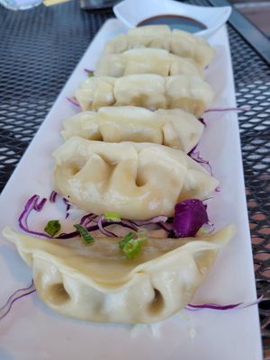 Steam gyoza at MA-KIN in Agoura Hills