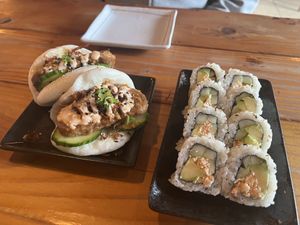 Bun buns and california roll  at MA-KIN in Agoura Hills