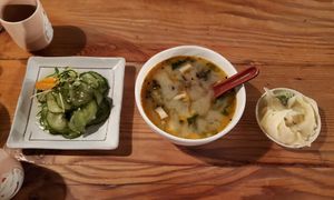 Spicy miso mushroom soup (amazing) at MA-KIN in Agoura Hills