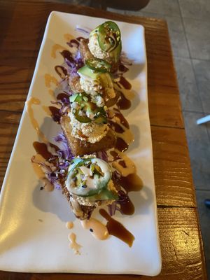 Spicy tuna rice cakes  at MA-KIN in Agoura Hills