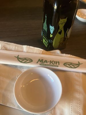Soy sauce and utensils   at MA-KIN in Agoura Hills