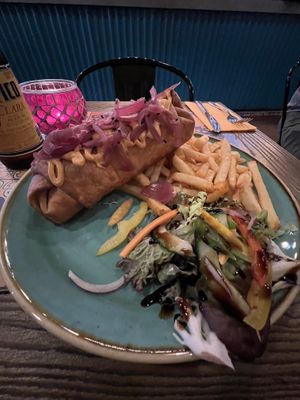 vegan chimichanga meal  at EscoBar in Inverness