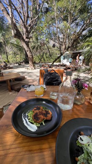 Croquetas plant based   at Nula in Mal Pais