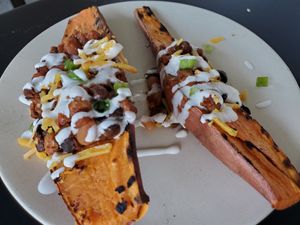 Loaded yams... Really small this time 😔 at Veggie Grill by Next Level in Santa Monica