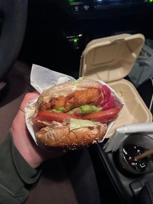 A piece of heaven in this sandwich! The chicken felt suspiciously real(in the best way!)and with all the inside, i think this was the best thing i ate regardless being vegan!! Woww at Veggie Grill by Next Level in Santa Monica