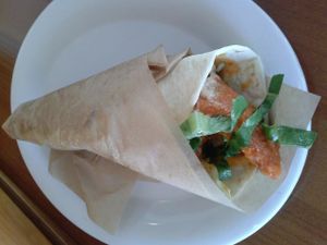 mini Buffalo wrap at Veggie Grill by Next Level in Santa Monica