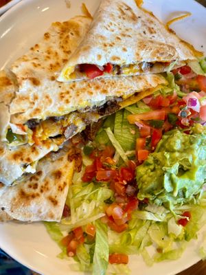 Beyond Steak Fajita Quesadilla at Veggie Grill by Next Level in Santa Monica