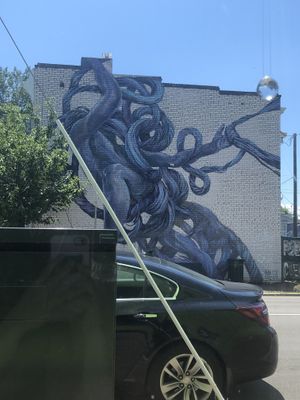 Outside window view - art   at Fresca on Addison in Richmond