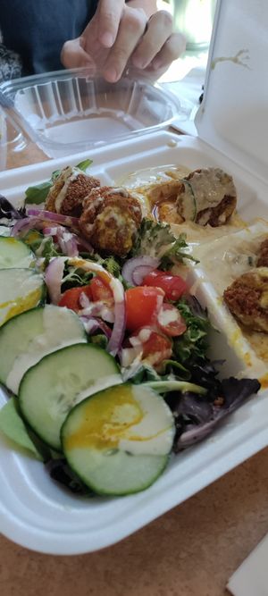 Falafel platter at Fresca on Addison in Richmond