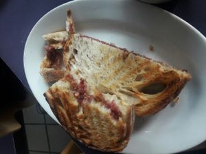 Kids peanut butter & Jelly Sandwhich (warm) at Fresca on Addison in Richmond