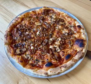 Vegan BBQ Mushroom Pizza   at Fresca on Addison in Richmond