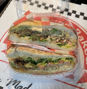 The Lentil Burger.  All the sandwiches have homemade bread.  at Fresca on Addison in Richmond