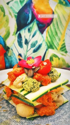 Vegan raw lasagne -daily special at Café Schneider in St Anton Am Arlberg