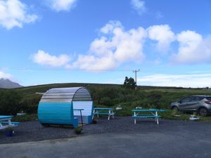 Benches outside b at The Salt Dock in Bunacurry