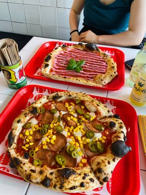 Holy Pepperoni and pink Marinara. The jalapeños are spicy but delish at Pizzi*s & Cream in Vienna