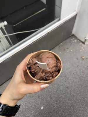 Chocolate-pretzel ice cream   at Pizzi*s & Cream in Vienna
