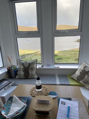 View from Double room (and tasty, nutty brownies as a welcome snack) at Sgarbh Lodge in Isle Of Skye