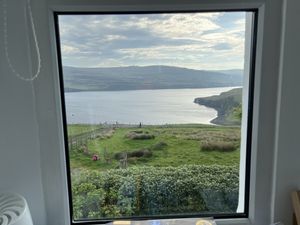 The VIEW from the window  at Sgarbh Lodge in Isle Of Skye
