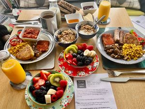 Extensive and delicious vegan breakfast   at Sgarbh Lodge in Isle Of Skye