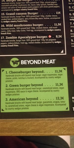 Menu at Burger Lab in Crete