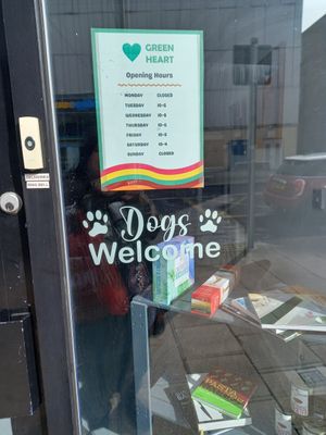 Opening times. at Green Heart Collective in Gateshead