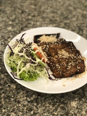 Vegan eel at Chijuya Restaurant - Jing Xin Health Food in Bangkok