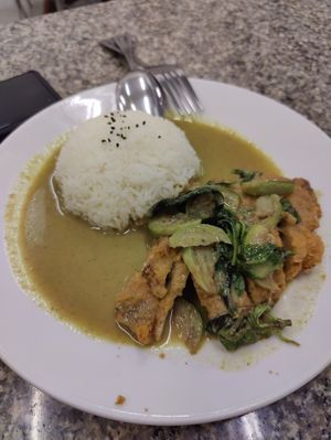 Chicken in green chilly curry at Chijuya Restaurant - Jing Xin Health Food in Bangkok